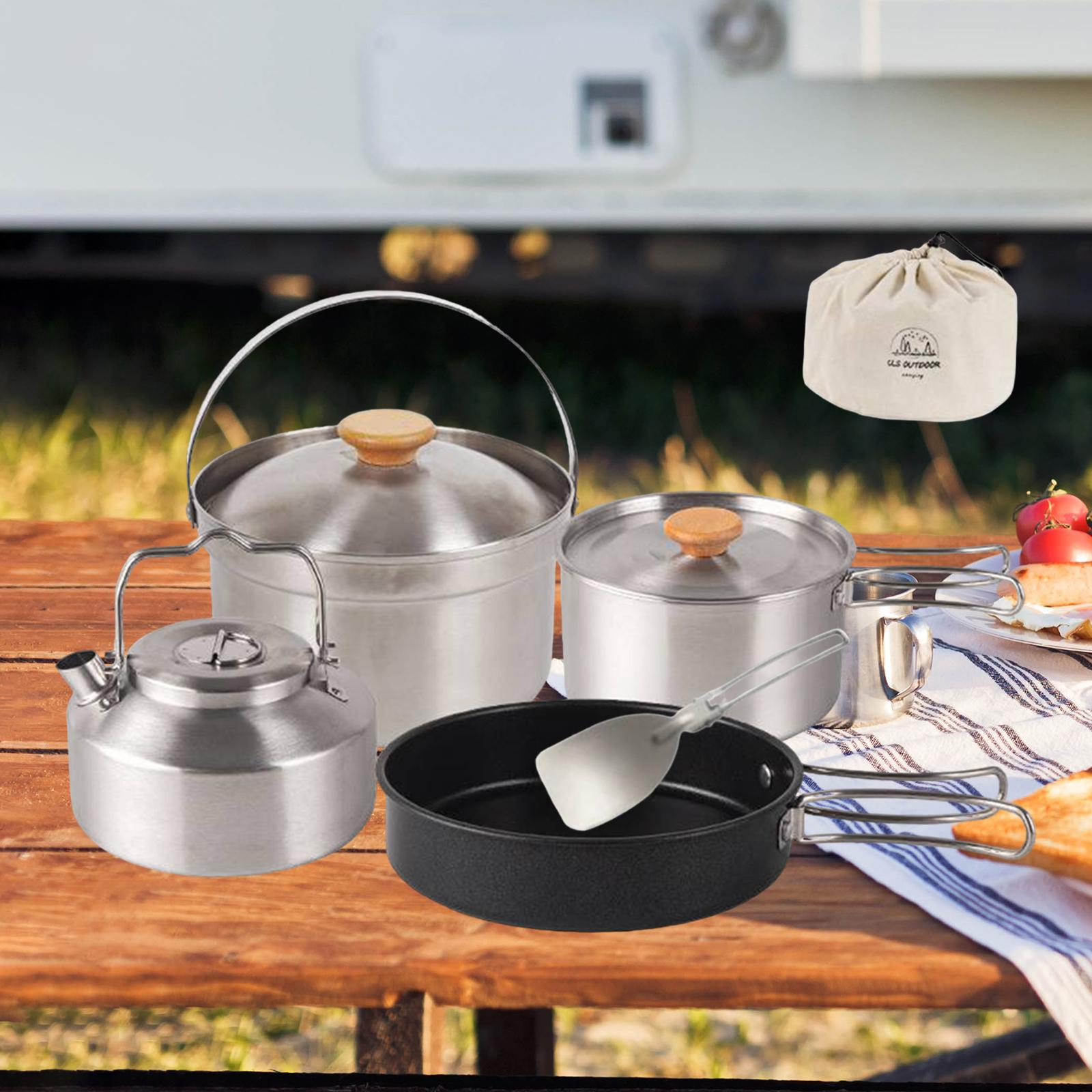 Camping Cooking Cup - Campingkookgerei Kookuitrusting Draagbare koekenpan met anti-aanbaklaag,
