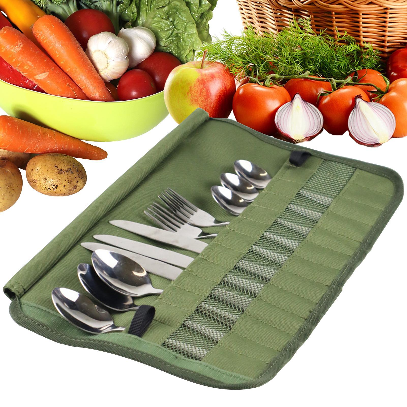Camping Cooking Utensil Roll - Camping Servies Roll Bag Keuken Kookgerei
