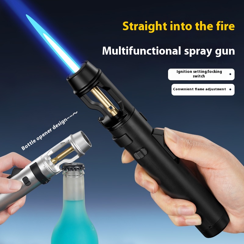 Camping Cooking Torch - Metaal winddichte jetvlam aansteker, verstelbare navulbare
