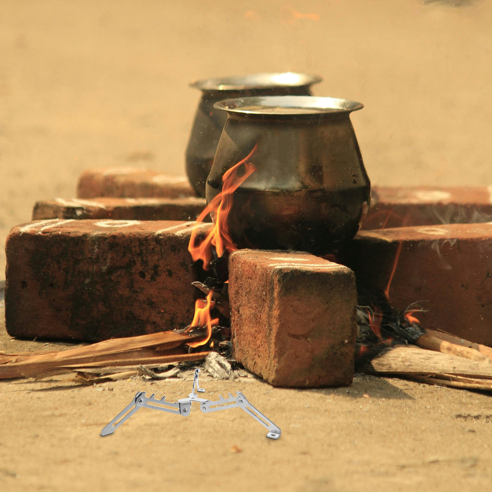 Camping Cooking Canister - Opvouwbare roestvrijstalen gasflesstandaard voor buiten, stabiele