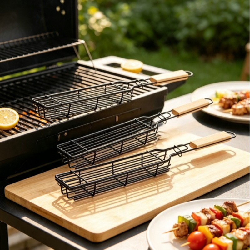 Nesting Camping Cooking Set - 2/3 stuks grillmanden van roestvrij staal