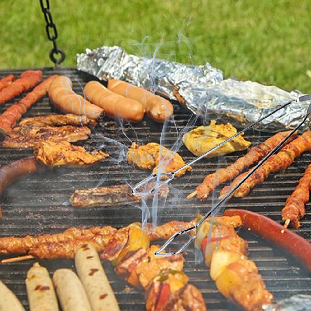 Camping Cooking Tips - Campinggereedschap 16 inch BBQ-tang Zilver gekartelde
