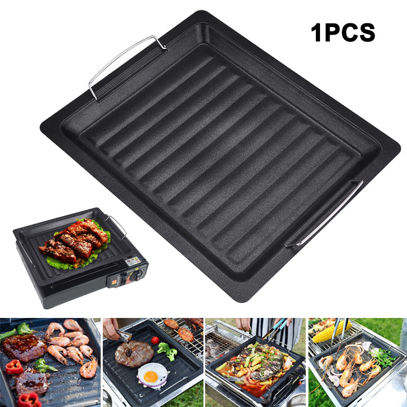 Camping Cooking Device - Buiten dikke vierkante grillpan met twee