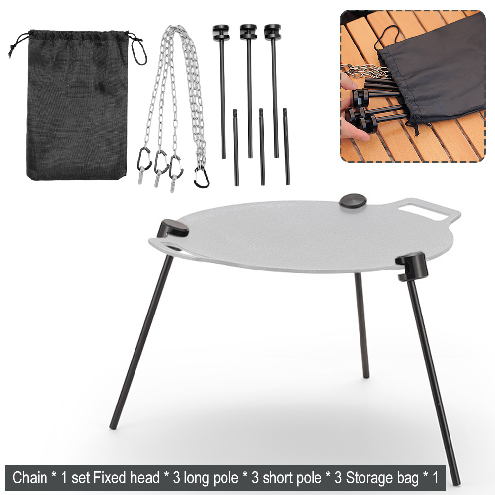 Camping Cooking Cupboard - Barbecue Lade Ondersteuning Verstelbare Koekenpan Stand