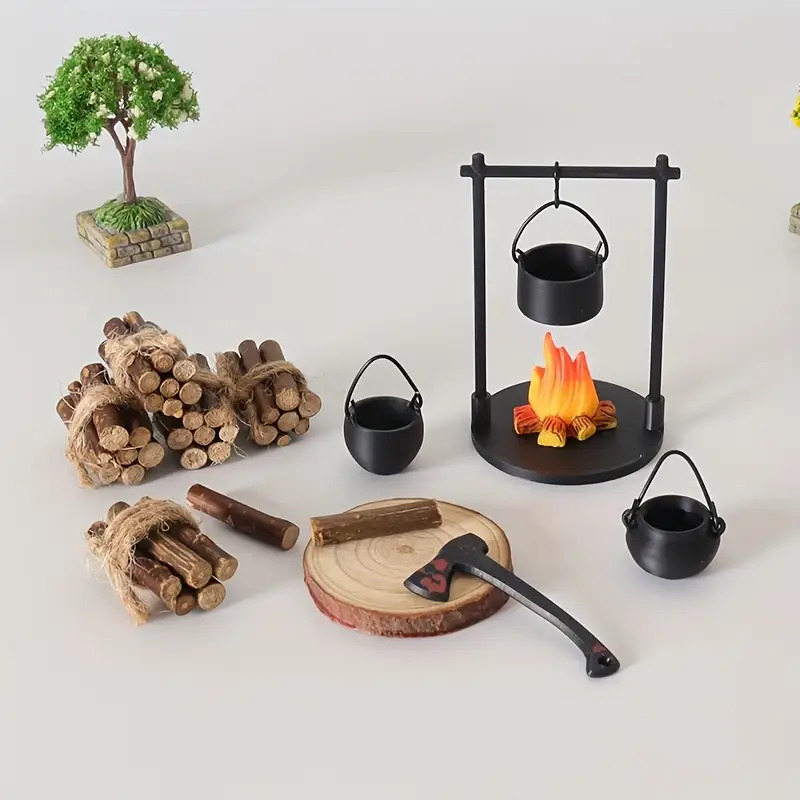 Camping Cooking Device - Mini Kampvuur Hangende Kachel Pot Poppenhuis