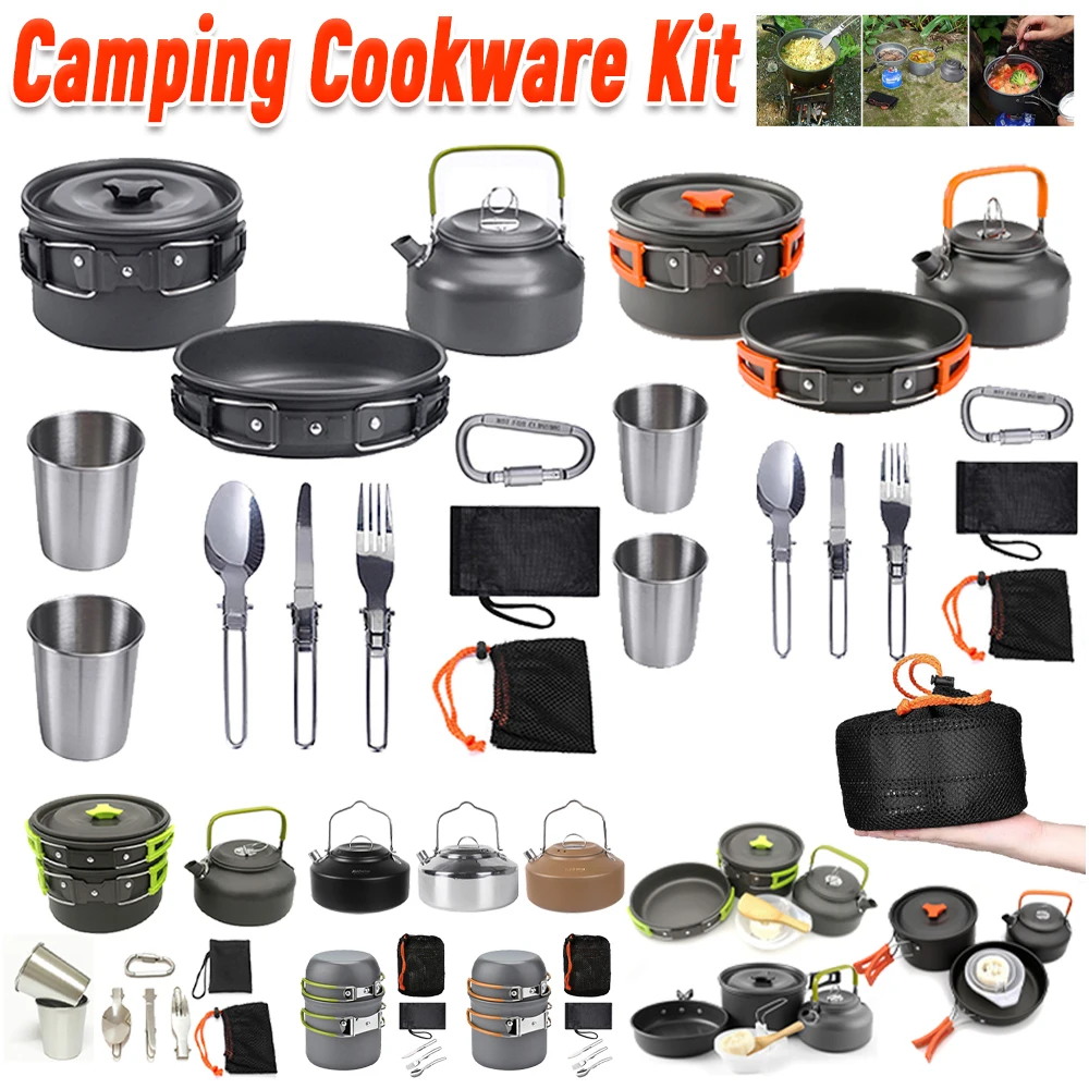 Camping Hiking Cooking - Campingkookgerei Set Ketel Pot Pan Kookset