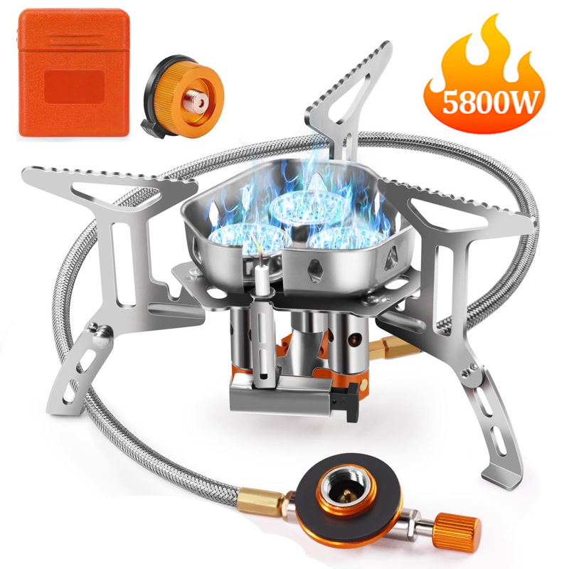 Camping Cooking Butane - 5800W krachtige campinggasfornuis, winddicht gasfornuis voor