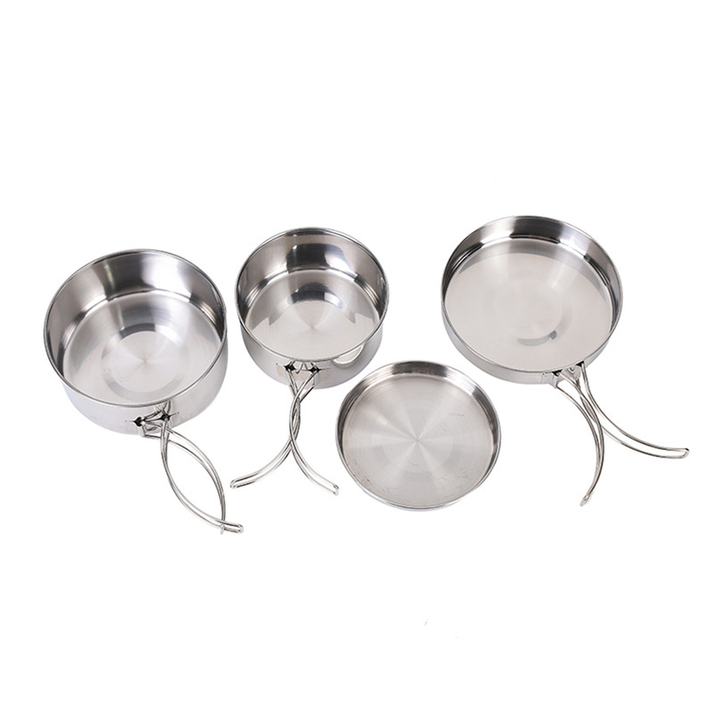 4-delige roestvrijstalen kooks - Nesting Camping Cooking Set recensie en prijs