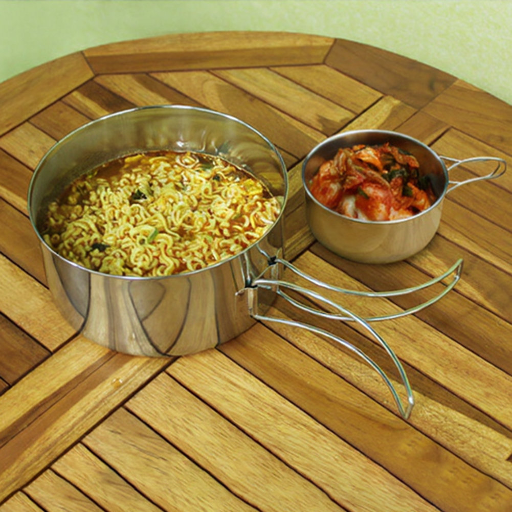 4-delige roestvrijstalen kooks - Nesting Camping Cooking Set recensie en prijs