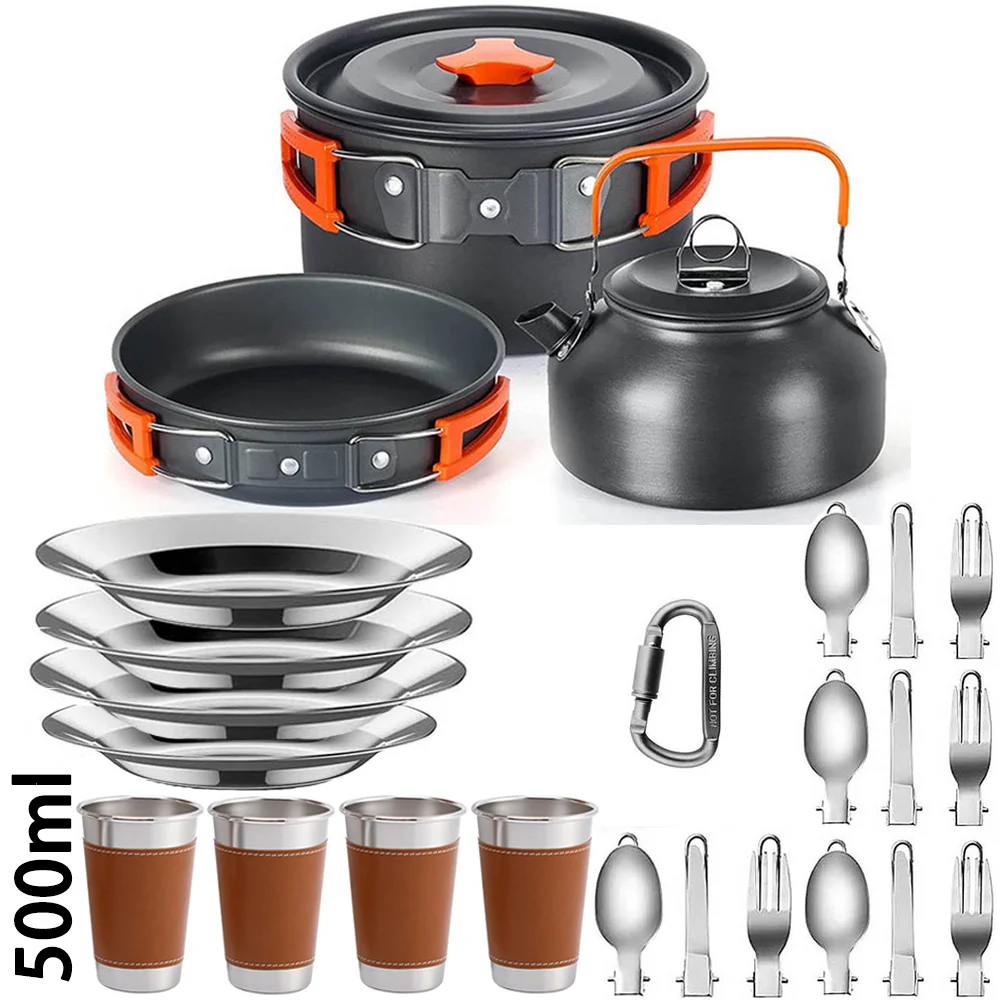 Kookset voor buiten kamperen,  - Nesting Camping Cooking Set recensie en prijs