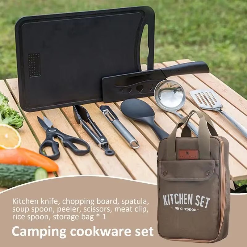 8-delige campingkeukenset met  - Camping Cooking And Eating recensie en prijs