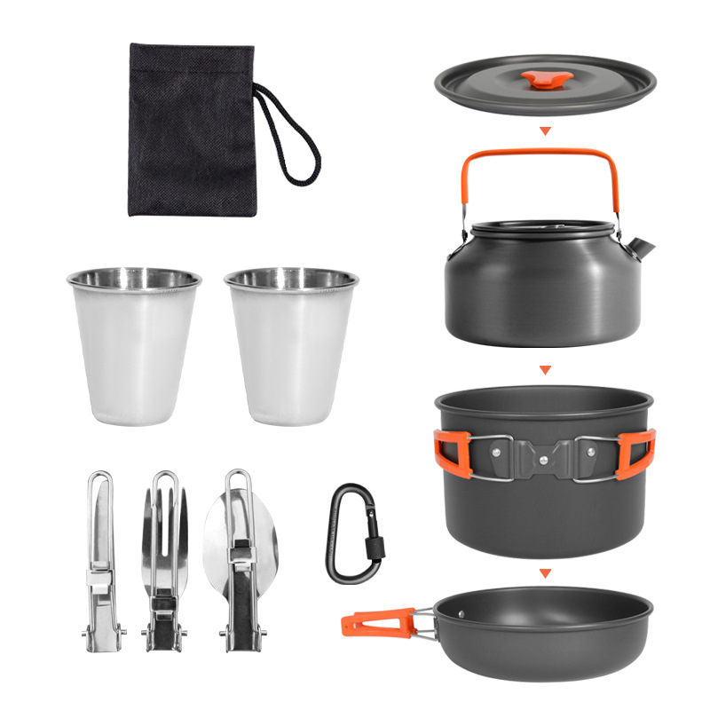 DS-308 Outdoor kookset met gro - Nesting Camping Cooking Set recensie en prijs
