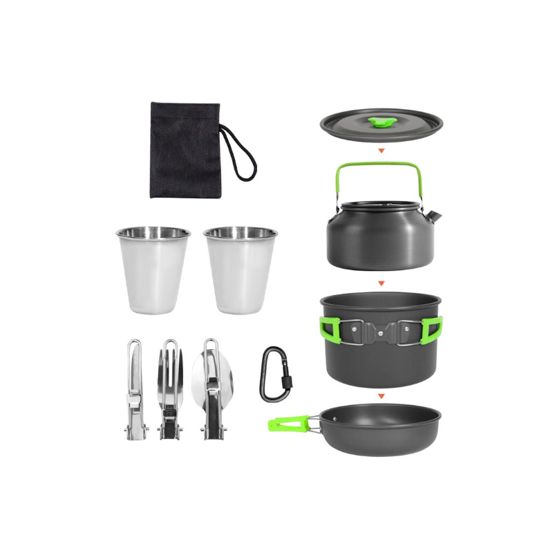 DS-308 Outdoor kookset met gro - Nesting Camping Cooking Set recensie en prijs