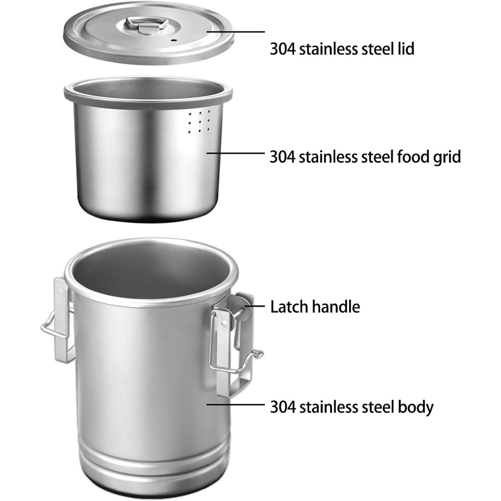 Camping Kookset met deksel 304 - Nesting Camping Cooking Set recensie en prijs