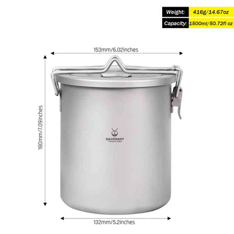 Silverant Camping Titanium Pot - Camping Cooking Rice recensie en prijs