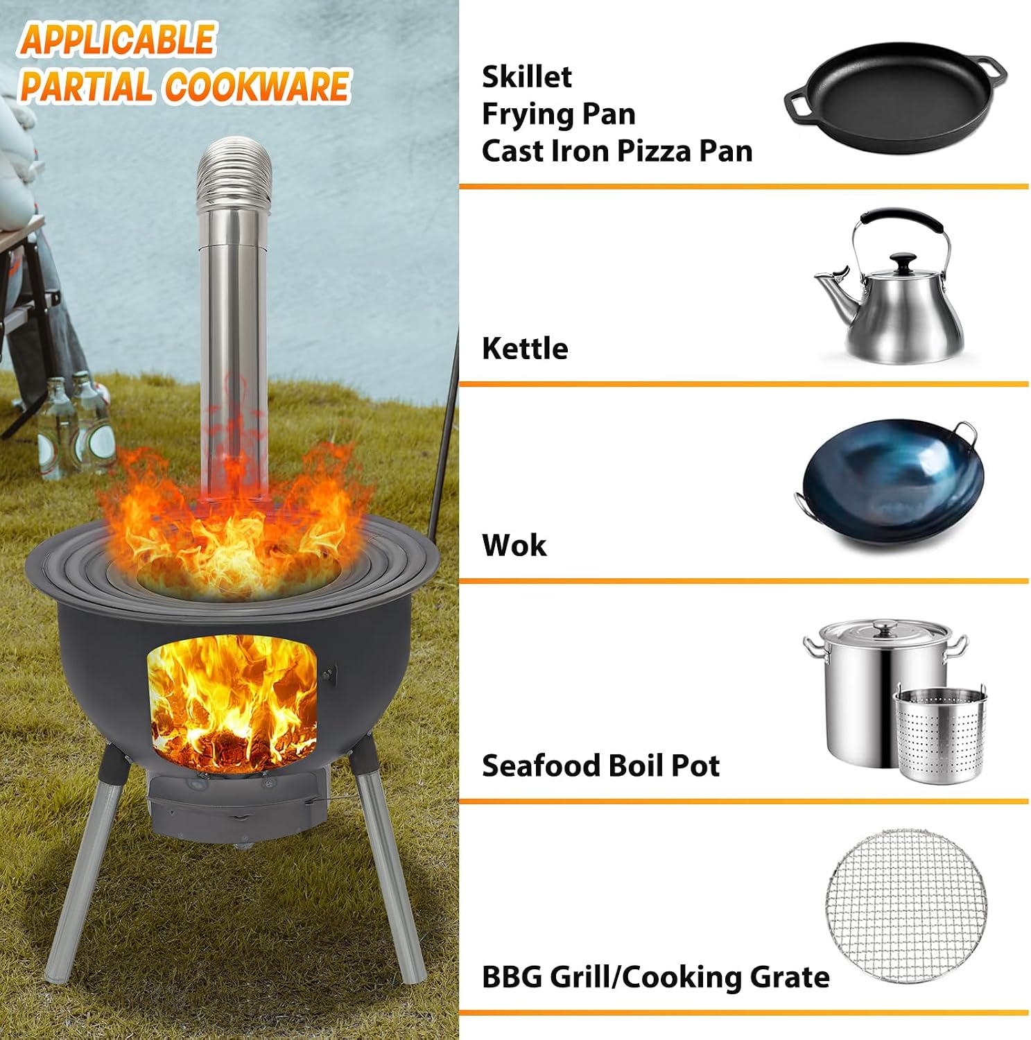 Draagbare houtgestookte raketk - Camping Hiking Cooking recensie en prijs