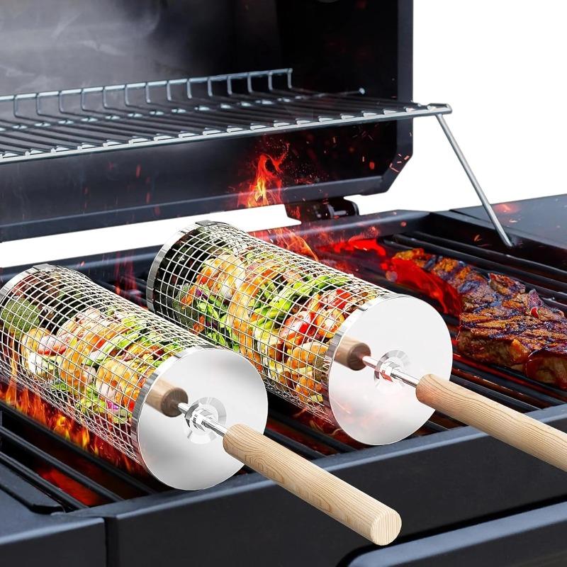 RVS BBQ Grillmand, Ronde Rolba - Camping Cooking Device recensie en prijs