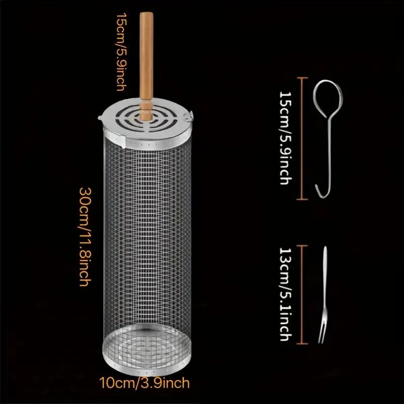 RVS BBQ Grillmand, Ronde Rolba - Camping Cooking Device recensie en prijs
