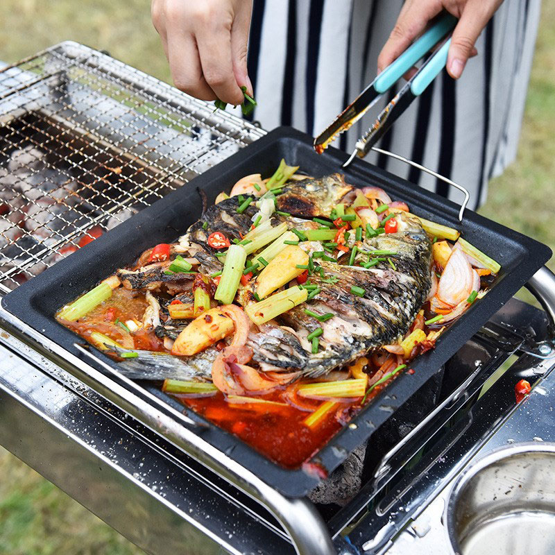 Buiten dikke vierkante grillpa - Camping Cooking Device recensie en prijs