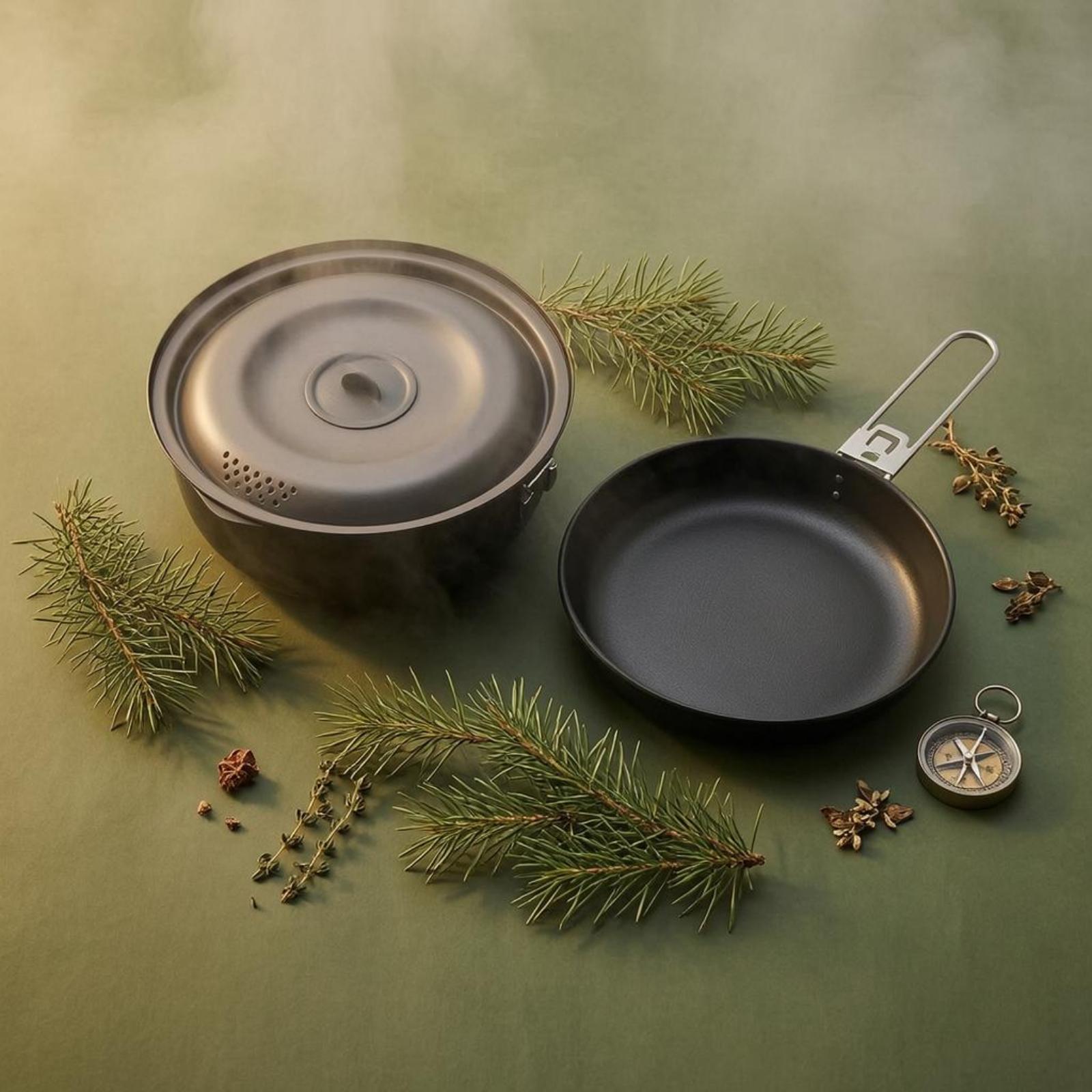 Outdoor kookgerei Anti-aanbak  - Nesting Camping Cooking Set recensie en prijs