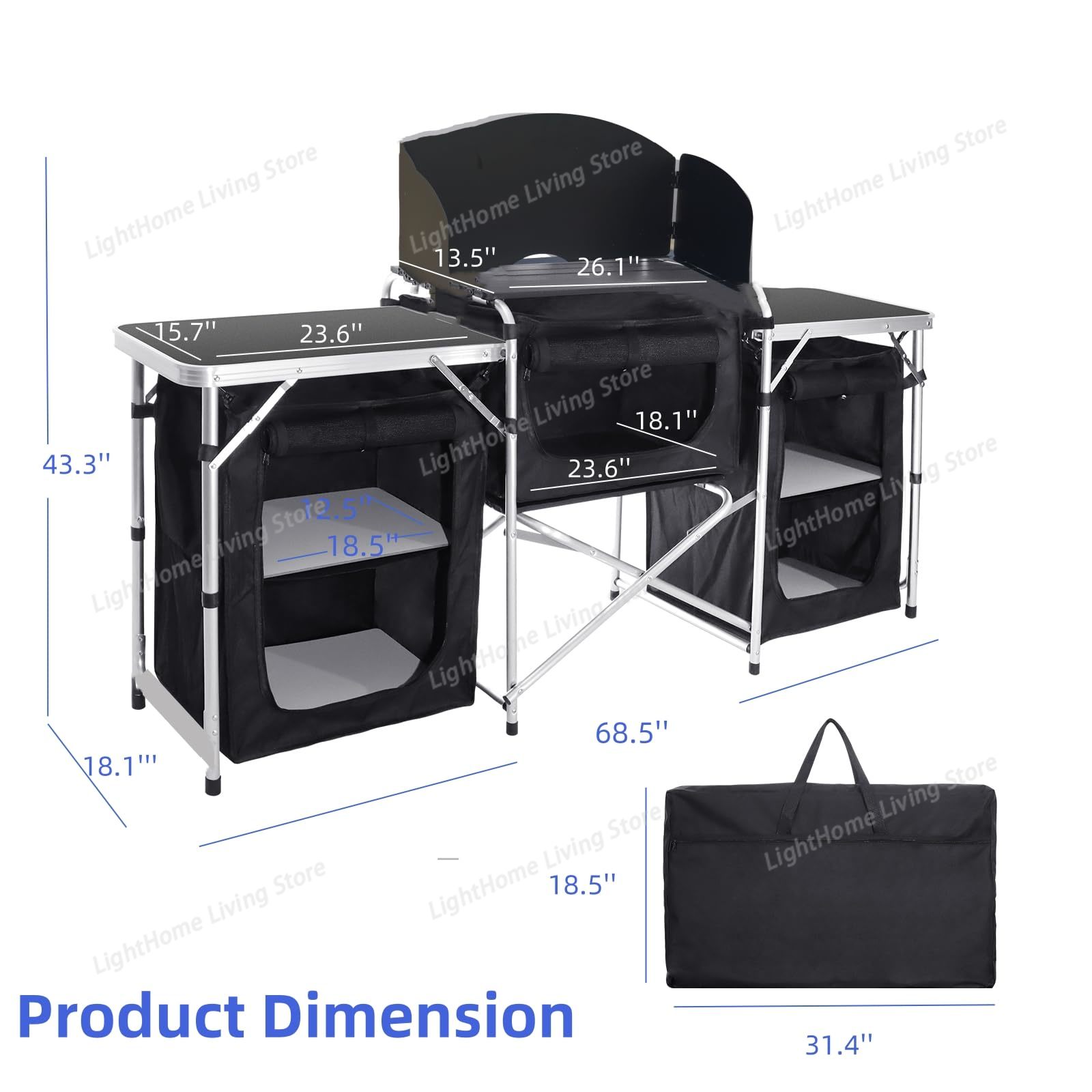 Draagbare aluminium campingkeu - Camping Cooking Cupboard recensie en prijs