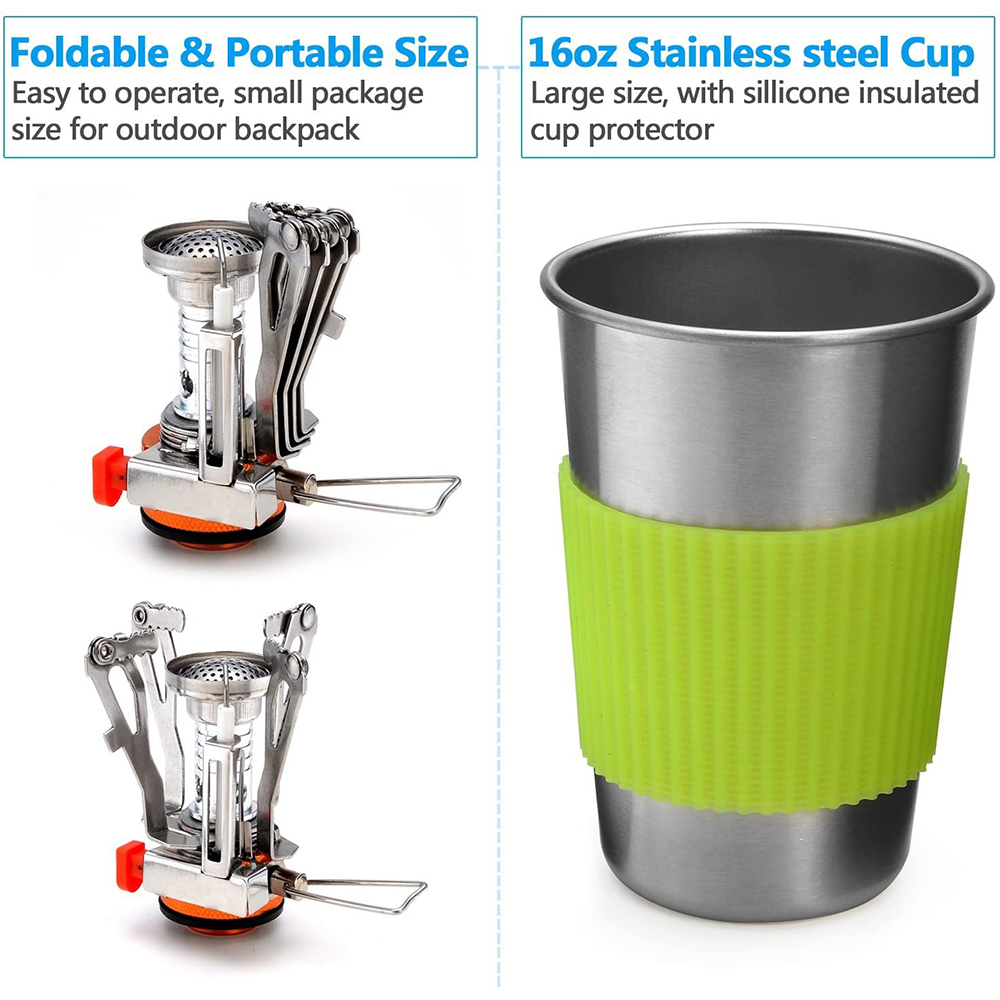 Campingpannenset met fornuis O - Camping Cooking Rice recensie en prijs